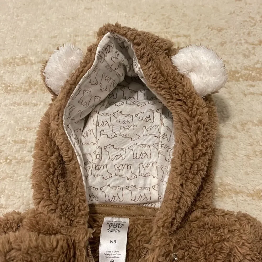NWOT Carter’s Just One You Newborn Teddy Bear Onesie Snow suit Jumpsuit Romper